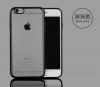Силиконов калъф / гръб / TPU за Apple iPhone 7 - прозрачен / черен кант