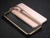 Луксозен силиконов калъф / гръб / TPU FSHANG Shining case за Apple iPhone 7 - прозрачен / златист кант