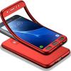 Луксозен силиконов калъф / гръб / TPU 360° за Samsung Galaxy J7 2017 J730 - червен / лице и гръб