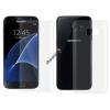 Удароустойчив извит скрийн протектор 360° / 3D Full Cover / за Samsung Galaxy S7 G930 - прозрачен / лице и гръб
