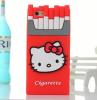 Силиконов калъф / гръб / TPU 3D Hello Kitty Series за Apple iPhone 6 / 6S - Cigarette / червен