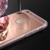 Луксозен силиконов калъф / гръб / TPU за Apple iPhone 6 / iPhone 6S - Rose Gold / огледален