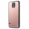 Луксозен силиконов калъф / гръб / TPU за Samsung G900 Galaxy S5 / Galaxy S5 Neo G903 - Rose Gold / огледален