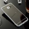 Луксозен силиконов калъф / гръб / TPU за Samsung Galaxy S6 Edge+ G928 / S6 Edge Plus - тъмно сив / огледален