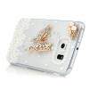 Луксозен твърд гръб с камъни 3D Luxury Diamond Bling Rhinestone за Samsung Galaxy S6 Edge G925 - прозрачен / Clear Butterfly 