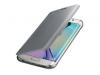 Страничен флип калъф Clear View Cover за Samsung Galaxy S6 Edge G925 - silver / сив