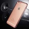 Луксозен силиконов калъф / гръб / TPU с камъни за Apple iPhone 6 / iPhone 6S - прозрачен / Rose Gold