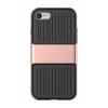 Оригинален силиконов калъф / гръб / TPU Baseus Anti-Fall Design Travel Case за Apple iPhone 7 - черен / Rose Gold кант