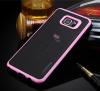 Луксозен силиконов калъф / гръб / TPU ROYCE за Samsung Galaxy S7 G930 - черен / розов кант