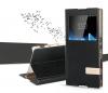 Луксозен кожен калъф тефтер S-View със стойка USAMS Muge Series за Sony Xperia Z5 - черен