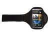 Регулируема спортна лента за ръка-калъф за HTC One M7 - черна