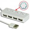 Високо скоростен USB Hub 2.0 - 4 портов бял