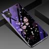 Луксозен стъклен твърд гръб със силиконов кант за Apple iPhone 11 6.1" - лилави цветя
