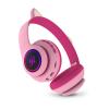 Стерео LED слушалки Bluetooth Cat Ear CT-66 / Wireless Headphones / безжични LED слушалки Cat Ear CT-66 - розови