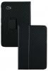 Сгъваем кожен калъф със стойка Carbon за Samsung Galaxy Tab P1000 (GT-P1000) - черен