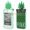 Силиконов калъф / гръб / TPU 3D за Apple iPhone 5 / 5S - Pineapple / тъмно зелен ананас