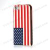Кожен калъф Flip тефтер за Apple iPhone 5 / 5S - American Flag