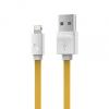 USB кабел KUCIPA за Apple iPhone 5 / iPhone 5S / iPhone 6 / iPhone 6 plus / iPod Touch 5 / iPhone 5C / iPod Nano 7 - жълт / плосък