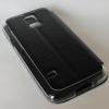 Луксозен кожен калъф Flip тефтер S-View FERRISE за Samsung Galaxy S5 mini G800 - черен / със стойка и силиконов гръб