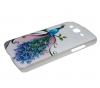 Луксозен предпазен твърд гръб / капак / с камъни за Samsung Galaxy Grand 2 G7106 / G7105 / G7102 - Паун с лилави цветя