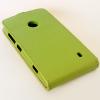 Кожен калъф Flip тефтер със силиконов гръб Flexi за Nokia Lumia 520 / Nokia Lumia 525 - зелен / брокат