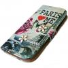 Кожен калъф Flip тефтер със стойка за Samsung Galaxy S3 I9300 / Samsung SIII I9300 - Paris Loves Me / с камъни
