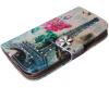 Кожен калъф Flip тефтер със стойка за Samsung Galaxy S3 I9300 / Samsung SIII I9300 - Eiffel Tower Rose / с камъни