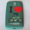 Силиконов калъф / гръб / TPU за HTC Desire 500 - I Love My Bike / зелен