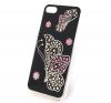 Луксозен силиконов калъф / гръб / с камъни за Apple iPhone 7 / iPhone 8 - черен / Butterflies