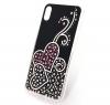Луксозен силиконов калъф / гръб / с камъни за Apple iPhone XS Max - черен / Hearts