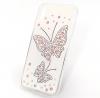 Луксозен силиконов калъф / гръб / с камъни за Apple iPhone XR - бял / Butterflies