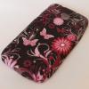 Силиконов калъф / гръб / TPU за Samsung Galaxy Core Plus G3500 - черен с розови цветя и пеперуди