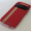 Луксозен кожен калъф Flip тефтер S-View със стойка UFO за HTC One Mini 2 / M8 Mini - червен