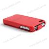 Луксозен кожен калъф Flip тефтер за Apple iPhone 4 4S - griffin / червен