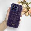 Луксозен твърд гръб Swarovski за Apple iPhone 15 (6.1) - лилав / камъни