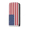 Кожен калъф Flip тефтер за Apple iPhone 4 / 4S - American Flag