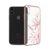 Луксозен твърд гръб KINGXBAR Swarovski Diamond за Apple iPhone X - прозрачен / Rose Gold кант / Bamboo