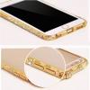 Луксозен метален бъмпер / Bumper за Apple iPhone 6 Plus 5.5'' - златен / бежов с камъни
