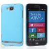 Заден предпазен твърд гръб за Samsung Galaxy Ativ S i8750 - син имитиращ кожа
