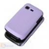 Заден предпазен твърд гръб / капак / за Samsung Galaxy Pocket S5300 - лилав / имитиращ кожа