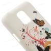 Заден предпазен твърд гръб / капак / за Samsung Galaxy S5 mini G800 - бял с пеперуди