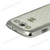 Луксозен заден предпазен твърд гръб с кожа за Samsung Galaxy S3 S III SIII I9300 - бял / ромб