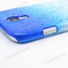 Заден предпазен твърд гръб за Samsung Galaxy S4 IV i9500 - 3D Raindrop син