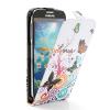 Кожен калъф Flip тефтер за Samsung Galaxy S4 IV I9500 - бял с пеперуди