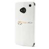 Луксозен кожен калъф Flip тефтер със стойка за HTC One M7 - Ultra Thin / бял
