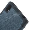 Луксозен кожен калъф Flip тефтер WOW Bumper S-View за Sony Xperia T3 - тъмно син
