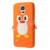 Силиконов калъф / гръб / TPU 3D за Samsung Galaxy Core I8260 / Samsung Core I8262 - Penguin / оранжев пингвин