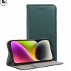 Кожен калъф Flip тефтер Magnetic Book със стойка за Samsung Galaxy A27 - тъмнозелен