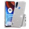 Силиконов калъф / гръб / TPU за Motorola Moto E7 Power / Moto E7i Power - сребрист / брокат