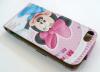 Кожен калъф Flip тефтер за Apple iPhone 5 / 5S - Minnie Mouse / Мини Маус